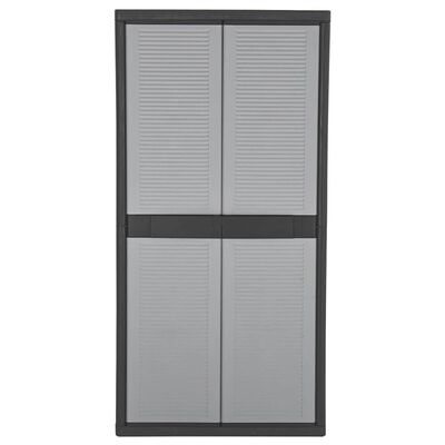 vidaXL skapis ar 2 durvīm, melns un pelēks, 90x54x180 cm