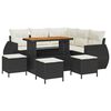 vidaXL Dārza dīvānu komplekts 9 pcs Melns un Krēmkrāsa poliratāns