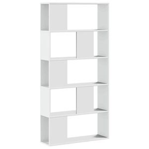 vidaXL grāmatu plaukts, 5 līmeņi, balts, 80,5x23,5x162,5 cm, koks