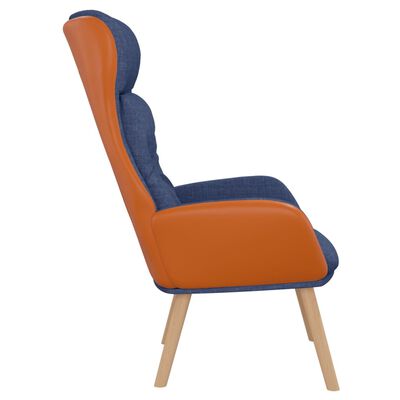 vidaXL atpūtas krēsls, zils, audums un PVC