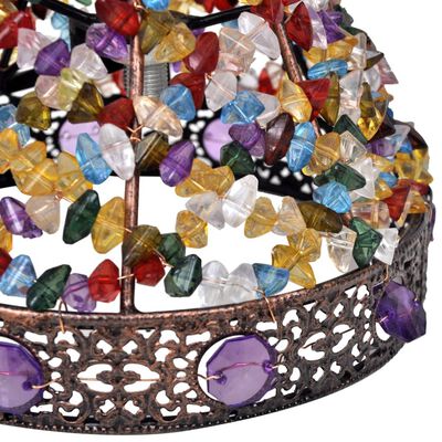 Krāsaina galda lampa ar kristāla pērlēm