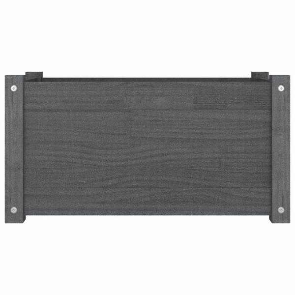 vidaXL dārza puķu kastes, 2 gab., 60x31x31cm, pelēks priedes masīvkoks