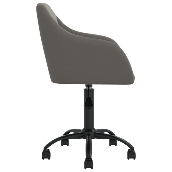 vidaXL grozāmi virtuves krēsli, 6 gab., tum&scaron;i pelēks samts