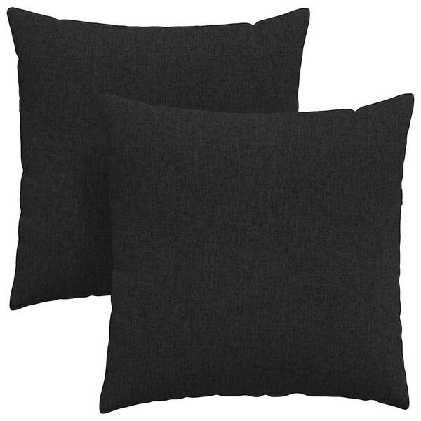 vidaXL Dīvāna spilveni 2 pcs Melna 80 x 80 cm audums