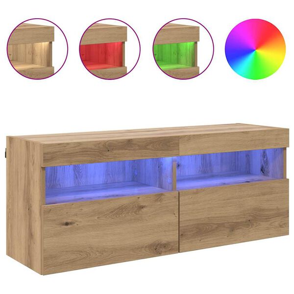 vidaXL TV sienas skapītis Artisānā ozols 100 x 30 x 40 cm