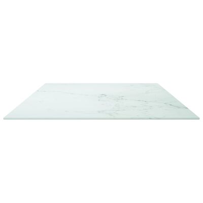 vidaXL galda virsma, balta, 120x65 cm, 8 mm, stikls ar marmora dizainu