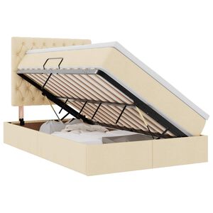 vidaXL Gulta ar uzglabā&scaron;anas vietu un LED ar LED Krēms 120 x 200 cm