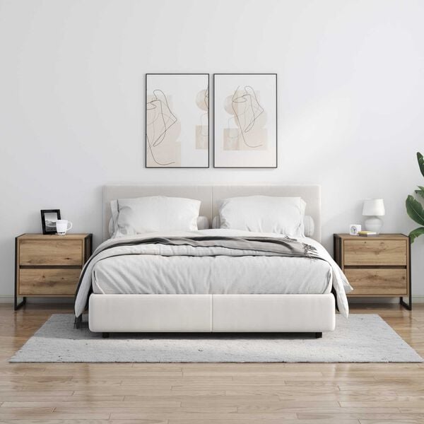 vidaXL Naktsgaldiņ&scaron; Mākslīgā ozola 50 x 39.5 x 50 cm Inženierijas koks