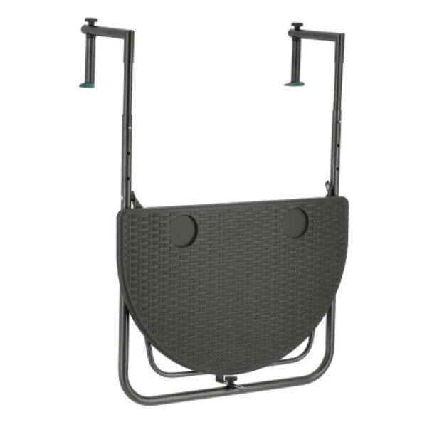 441601 Livin'outdoor Balcony Foldable Table Half Round Grey