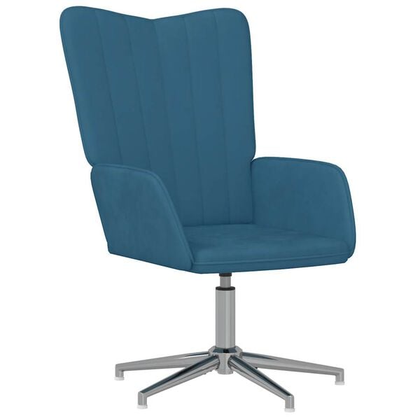 vidaXL atpūtas krēsls, zils samts