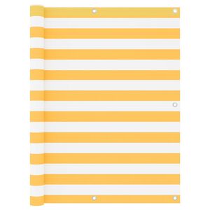 vidaXL balkona aizslietnis, 120x500 cm, balts un dzeltens audums