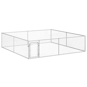 vidaXL suņu voljērs, cinkots tērauds, 4x4x1 m