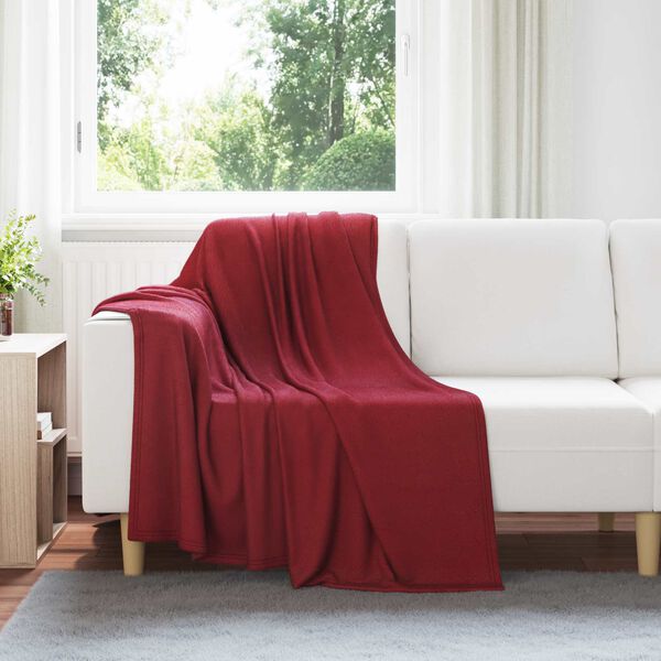 vidaXL Pleds Bordo sarkans 170 x 130 cm Flīss