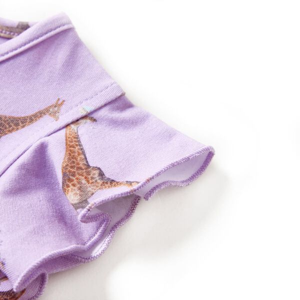 Bērnu kleita ar volānu piedurknēm un savelkamu aukliņu, lillā, 104