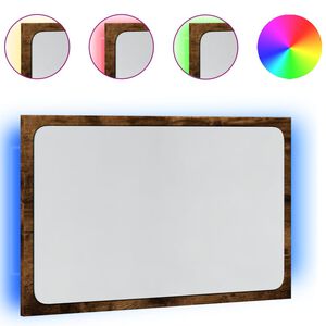 vidaXL vannasistabas spogulis ar LED, ozola, 60x8,5x38 cm, koks