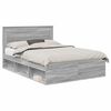 vidaXL Gultas rāmis Pelēks Sonoma 140 x 200 cm Ciets priedes koks