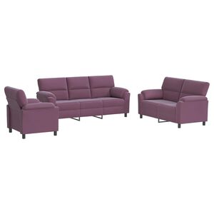 vidaXL Dīvānu komplekts 3 pcs Violeta Samts
