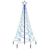 vidaXL Ziemassvētku egle ar pīķi, 200 zilas LED, 180 cm