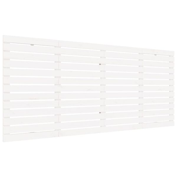 vidaXL sienas galvgalis, balts, 156x3x91,5 cm, priedes masīvkoks
