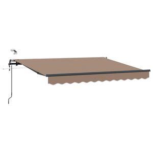 vidaXL Nolokāms markīze Pelēkbrūna 350 x 250 cm Poliesters