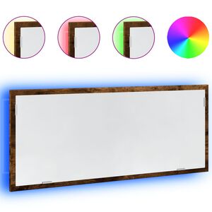 vidaXL vannasistabas spogulis ar LED, ozola, 100x8,5x37 cm, koks