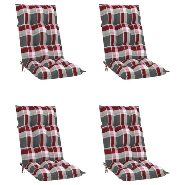 vidaXL dārza krēsli ar matračiem, atgāžami, 4 gab., masīvs tīkkoks