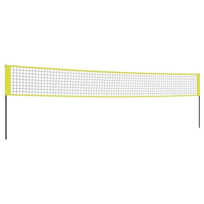 vidaXL volejbola tīkls, dzeltens un melns, 823x244 cm, PE audums