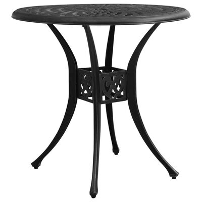 vidaXL dārza galds, melns, 78x78x72 cm, liets alumīnijs