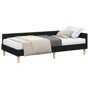 vidaXL Stūra gultas rāmis ar matrači ar matraci 2 pcs Zaļa audums