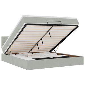 vidaXL Osmaņu gultas rāmis ar matraci un LED 160x200cm samts