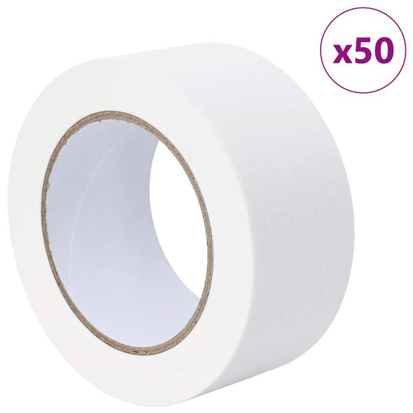 vidaXL Gleznotāja maskē&scaron;anas lentes 50 pcs Balts 50mm x 50m Papīrs