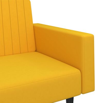 vidaXL 2-vietīga dīvāngulta, dzeltens samts
