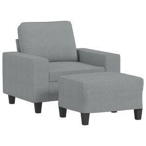vidaXL atpūtas krēsls ar kājsoliņu, 60 cm, gai&scaron;i pelēks audums