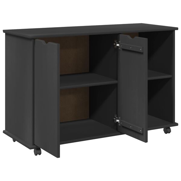 vidaXL Rito&scaron;ais skapis Pelēka 100 x 39 x 65,5 cm Cieta priede