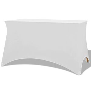 vidaXL galda pārvalki, 2 gab., 120x60,5x74cm, elastīgi, balti