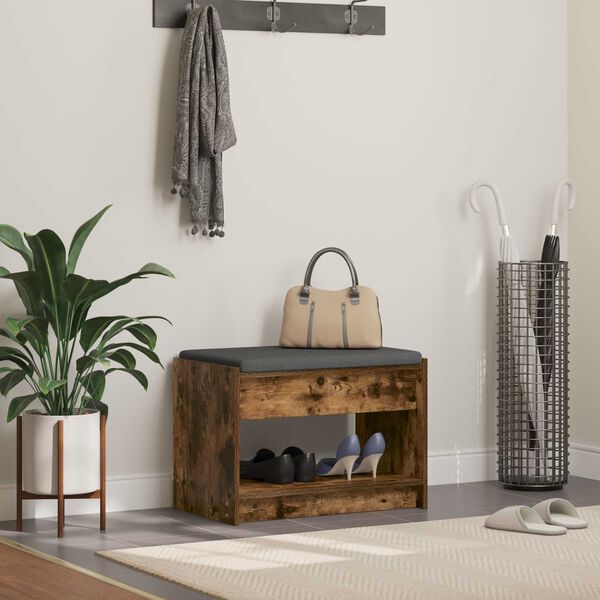 vidaXL Zāles sols ar spilvenu Kūpināts Ozols 63 x 38 x 45 cm