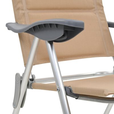 vidaXL kempinga krēsli, 2 gab., 58x69x111 cm, alumīnijs, pelēki