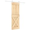 vidaXL Slīdo&scaron;ās durvis Dabisks un balts 70 x 210 cm Cieta priedes koks