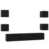 vidaXL TV skapī&scaron;u komplekts 7 pcs Melns ozolkoks Inženierijas koks