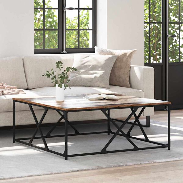 vidaXL Kafijas galdiņ&scaron; Vecs koks 100 x 100 x 40 cm Inženierijas koks