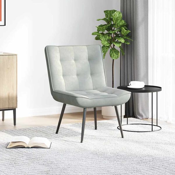 vidaXL atpūtas krēsls, gai&scaron;i pelēks, 64x74x84 cm, samts