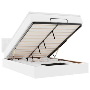 vidaXL Osmaņu gulta ar matračiem un LED, tīri balts 140x200 cm