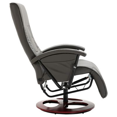 vidaXL grozāms atpūtas krēsls, pelēka mākslīgā āda
