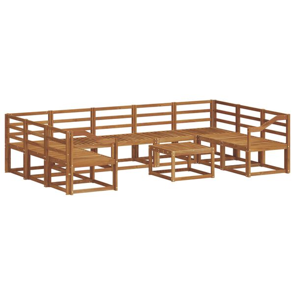 vidaXL Āra dīvānu komplekts 10 pcs Dabiska Cietā akācijas koks