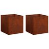 vidaXL Dārza stādītājs 2 gab. Rūsa 25 x 25 x 25 cm Novecināts tērauds
