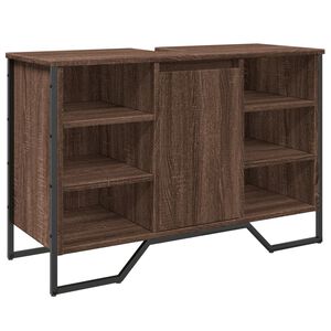 vidaXL izlietnes skapītis, brūns, 91x35x60 cm, inženierijas koks