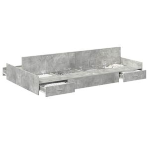 vidaXL Gultas ar uzglabā&scaron;anas vietu Betona pelēks 120 x 190 cm