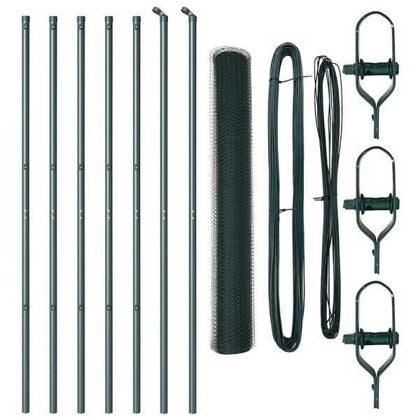 vidaXL Žoga āķis Zaļa 10 x 1,4 m (13 mm siets) Tērauds un PVC