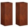 vidaXL Dārza stādītājs 2 gab. Rūsa 20 x 20 x 40 cm Novecināts tērauds