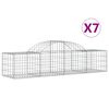 vidaXL arkveida gabiona grozi, 7 gb., 200x50x40/60 cm, cinkota dzelzs